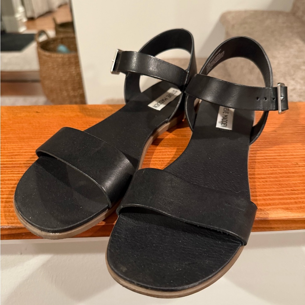 Steve Madden Black Sandals, Size 8.5